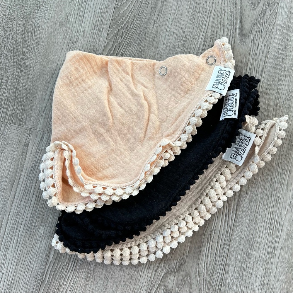 3 Charley Charles Lace Trim Scarf Bibs